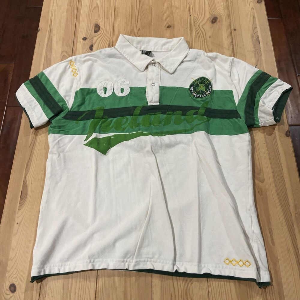 Retro Irish Rugby Shirt Men’s XL Green Ireland Jersey Officially Licensed